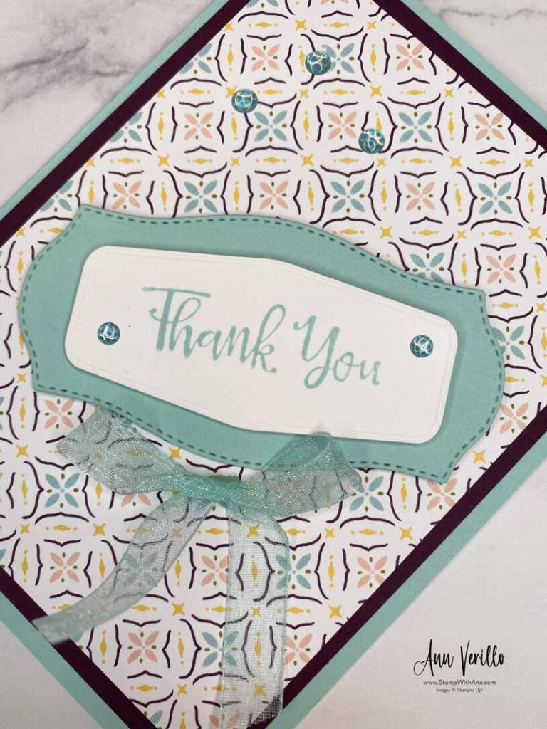 Close up of Thank You Card 