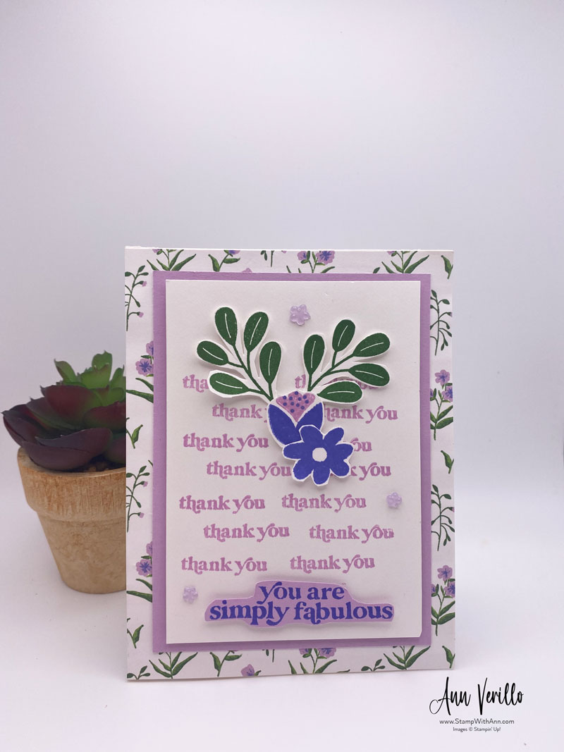 Simply Fabulous Thank You Card - Ann Verillo, StampWithAnn.com